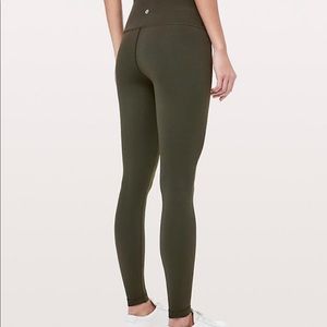 Lululemon wunder under leggings in olive size 8